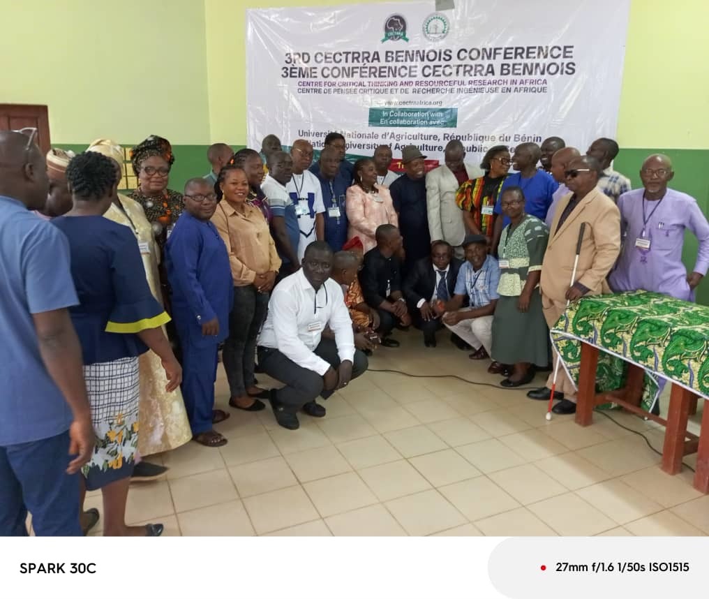 Participants at the 3rd CECTRRA Beninois Conference 2025 with Vice Chancellor Prof. Bruno Djossa